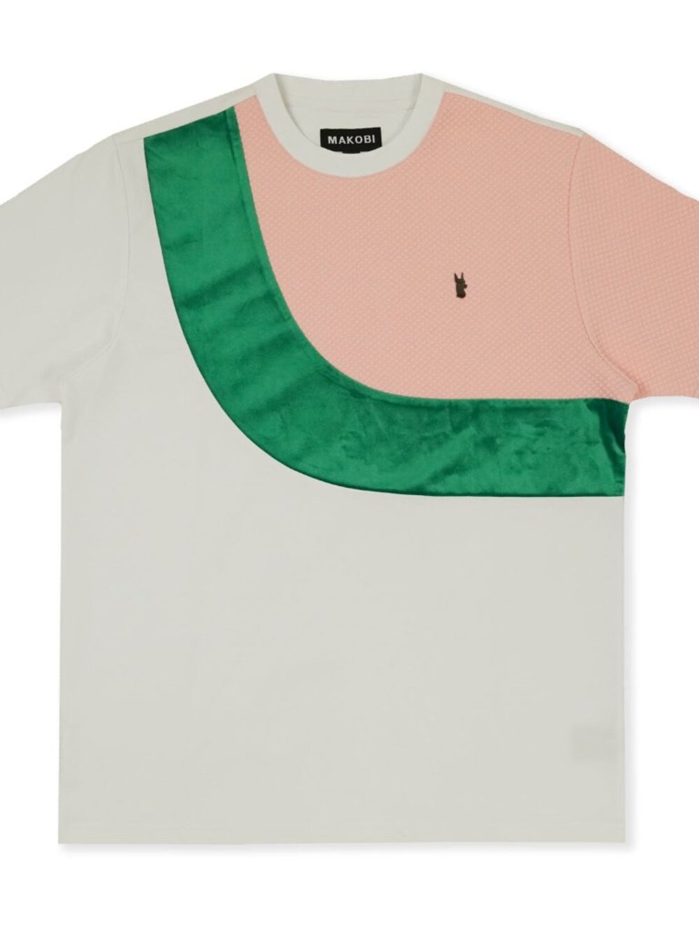 Men's Makobi Pink and Green color block shirt  New without tags  2x   2xl xxl